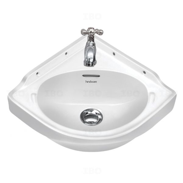 Hindware CORNER 450 mm x 390 mm Star White Wall hung Basin Hindware CORNER 450 mm x 390 mm Star White Wall hung Basin