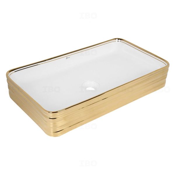 Brizzio 650 mm x380 mm x 120 mm Gold Table Top Basin