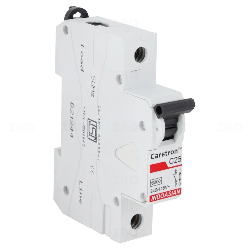 Indoasian Caretron Single Pole 25 A C Curve MCB Indoasian Caretron Single Pole 25 A C Curve MCB