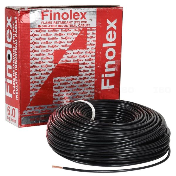 Finolex Silver 6 sq mm Black 90 m FR PVC Insulated Wire