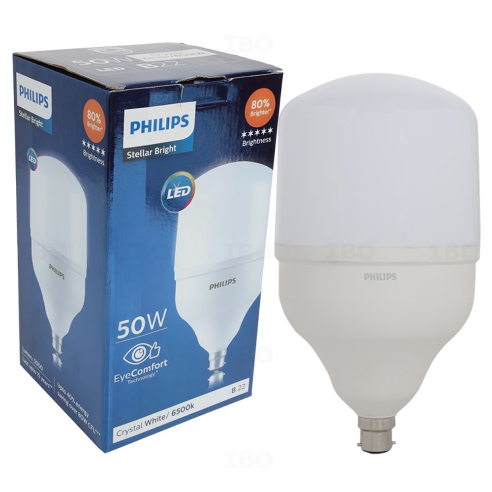 Philips 50W B22 LED Cool Day Light Bulb, Pack of 1 (Stellar Bright)