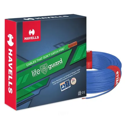 Havells Lifeguard 4 sq mm Blue 180 m FR-LSH PVC Insulated Wire Havells Lifeguard 4 sq mm Blue 180 m FR-LSH PVC Insulated Wire