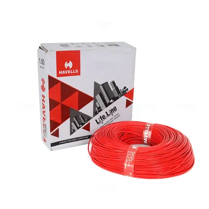 Havells Lifeline 1.5 sq mm Red 180 m FR PVC Insulated Wire Havells Lifeline 1.5 sq mm Red 180 m FR PVC Insulated Wire