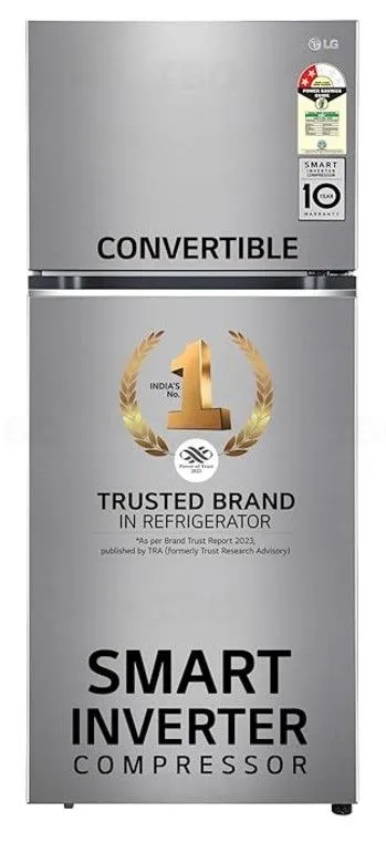 LG 398L, Shiny Steel Finish Frost Free Top Mounted Refrigerator GL-S422SPZY