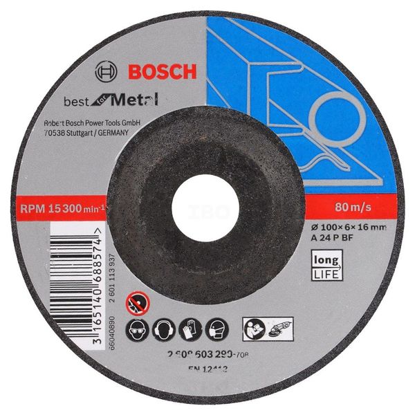 Bosch 2608603299 100x6x16mm Metal Grinding Wheel