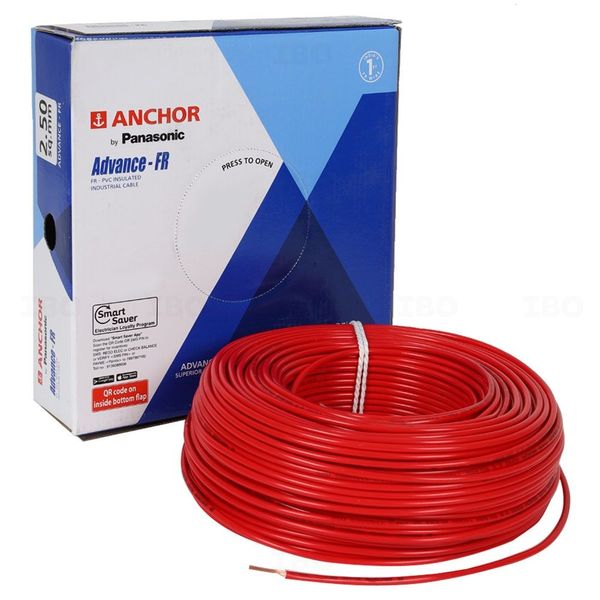 Anchor Advance FR 2.5 sq mm Red 90 m FR PVC Insulated Wire