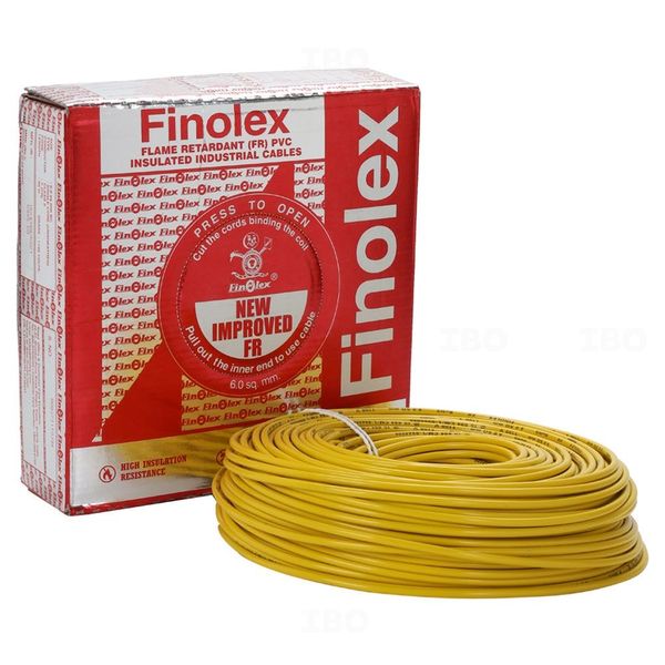 Finolex Silver 6 sq mm Yellow 90 m FR PVC Insulated Wire