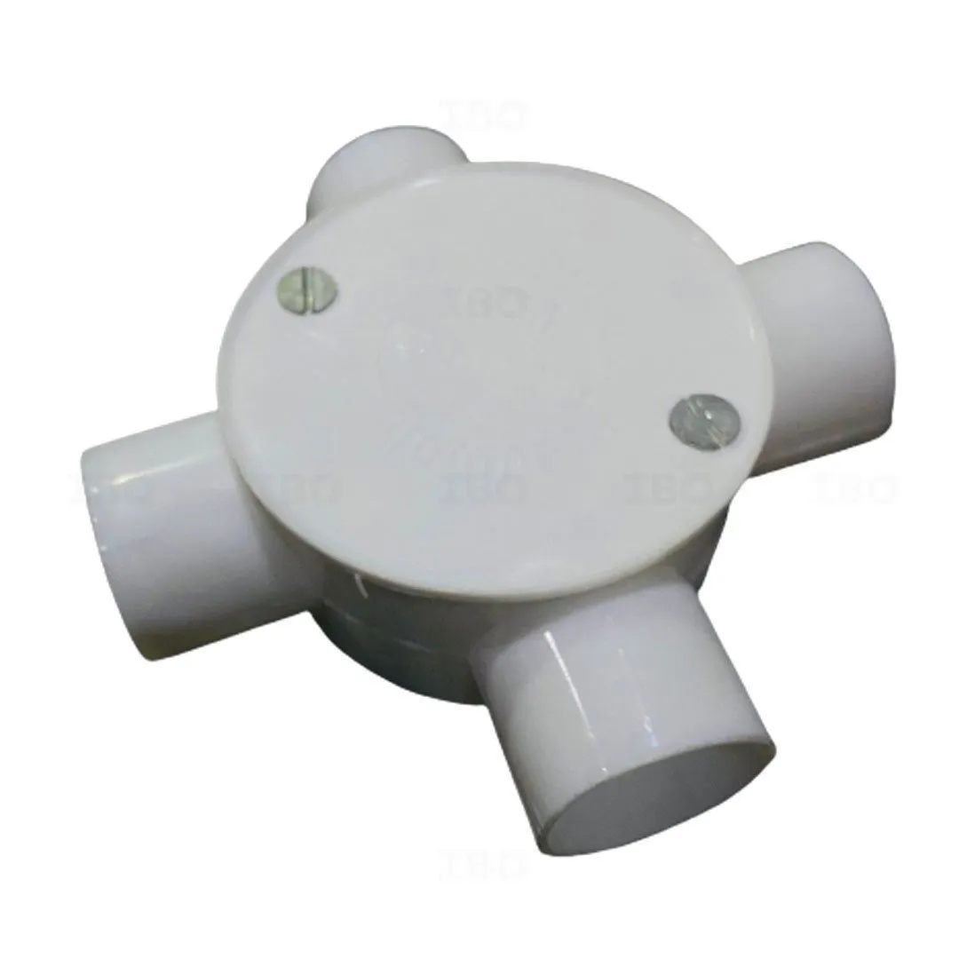 Universal 19 mm PVC Junction Box Surface 4 Way Conduit Fitting
