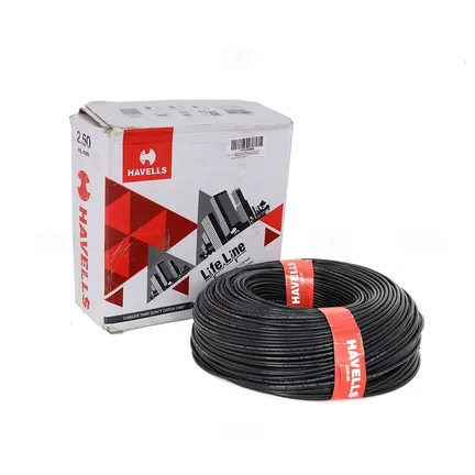 Havells Lifeline 2.5 sq mm Black 180 m FR PVC Insulated Wire Havells Lifeline 2.5 sq mm Black 180 m FR PVC Insulated Wire