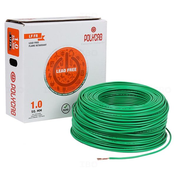 Polycab Optima Plus 1 sq mm Green 90 m PVC Insulated Wire