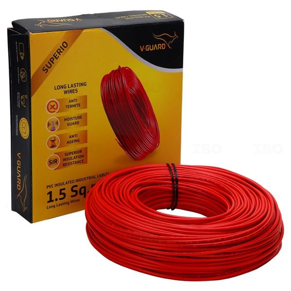 V-Guard Superio+ 1.5 sq mm Red 90 m FR PVC Insulated Wire V-Guard Superio+ 1.5 sq mm Red 90 m FR PVC Insulated Wire