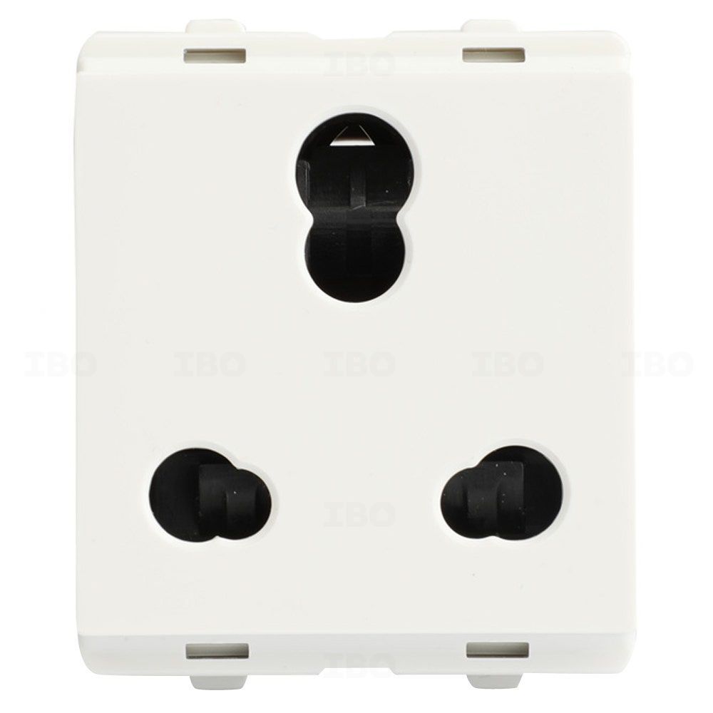 Schneider Livia White 3 pin 10/25 A 2 Module Socket