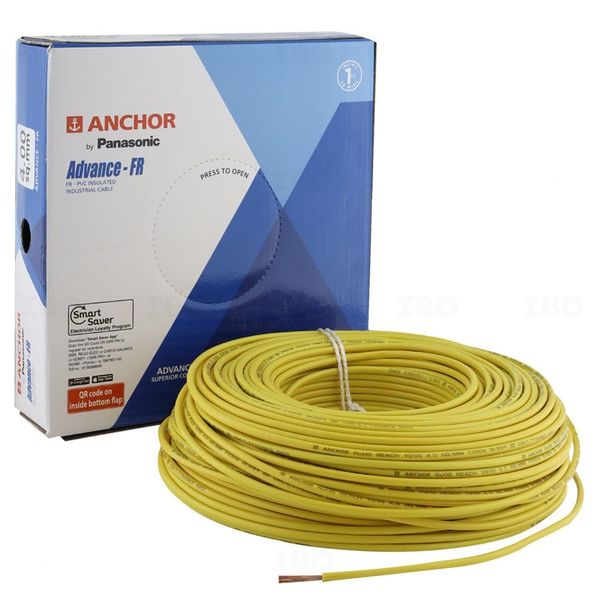 Anchor Advance FR 4 sq mm Yellow 90 m FR PVC Insulated Wire
