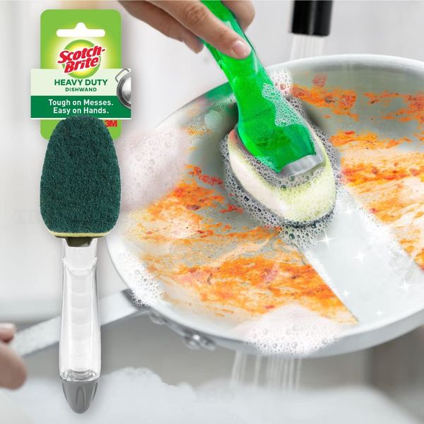 Scotch-Brite Soap Dispensing Dishwand with Scrubber and Handle
