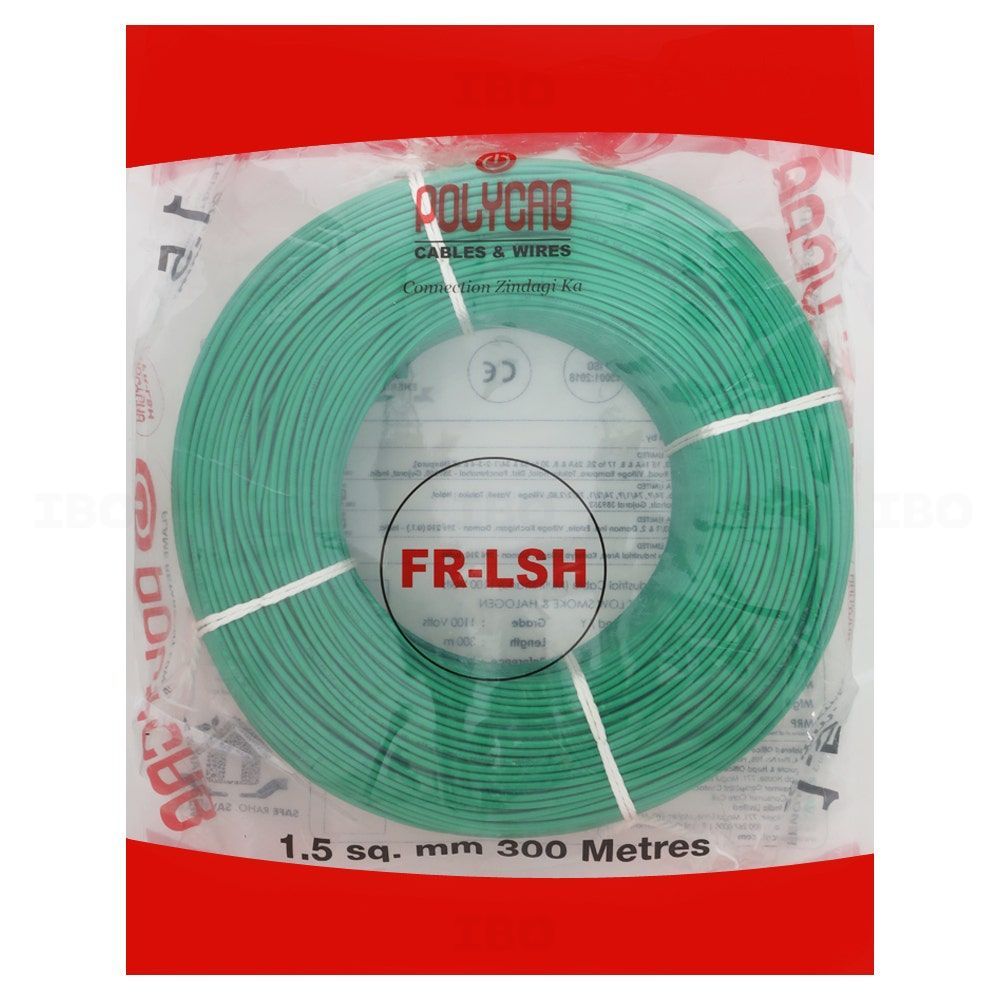 Buy Polycab FRLS-H 1.5 Sq Mm Green 300 M PVC Insulated Wire On IBO.com ...