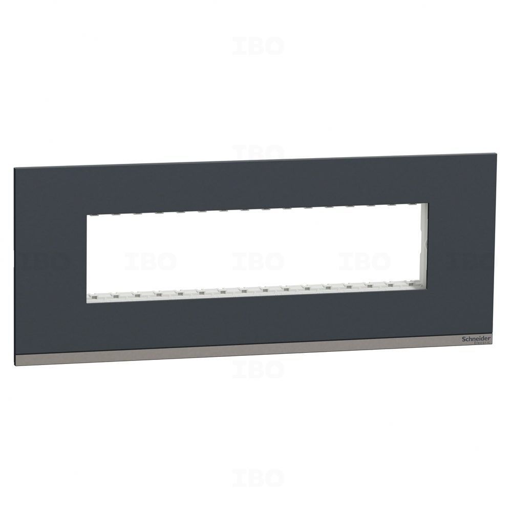 Schneider Unica Pure 8 (H) Module Semi-Glossy Grey Switch Board Plate