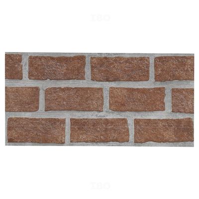 Sunhearrt Bricks Brown Textured 600 mm x 300 mm Vitrified Elevation Tile