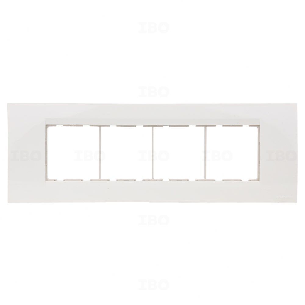 GreatWhite Fiana 8 (H) Module Semi-Glossy White Switch Board Plate