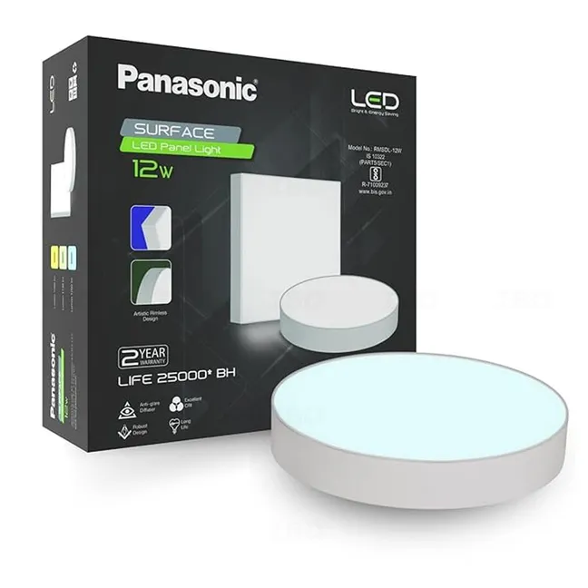 Panasonic 12W TRI CCT LED Round Rimless Surface Panel Light