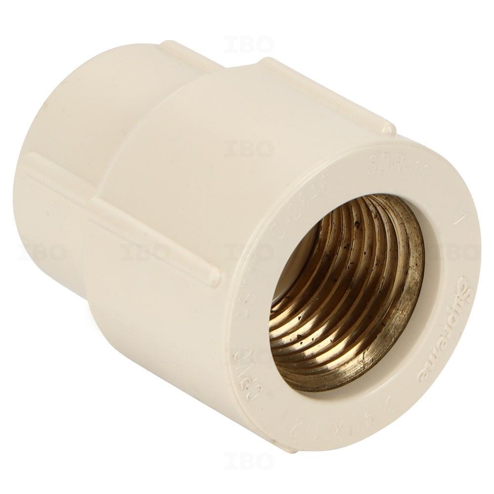 Supreme ¾ x ½ in. (20 x 15 mm) CPVC Adaptor - FTA (Brass) Supreme ¾ x ½ in. (20 x 15 mm) CPVC Adaptor - FTA (Brass)