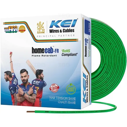 KEI Homecab- FR 2.5 sq mm Green 90 m FR PVC Insulated Wire