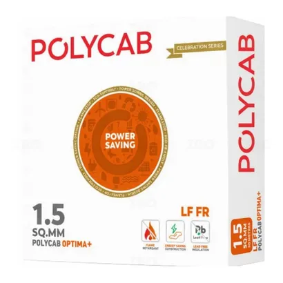 Polycab Optima+ 1.5 sq mm Yellow 90 m PVC Insulated Wire