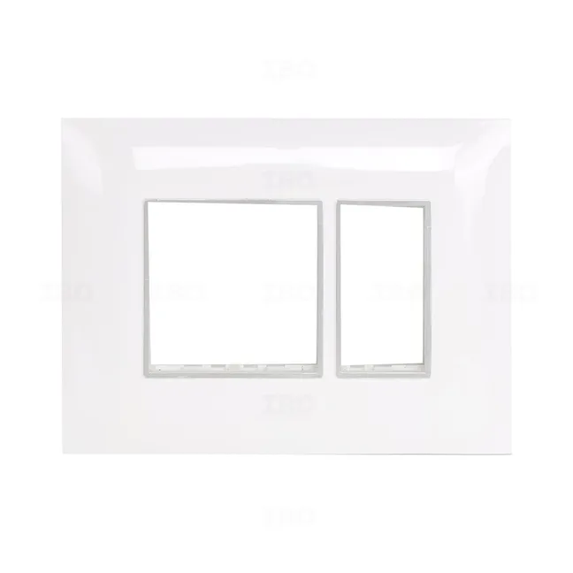 Lisha S7 Turbo Chrome 3 Module Glossy Classic White Switch Board Plate Lisha S7 Turbo Chrome 3 Module Glossy Classic White Switch Board Plate