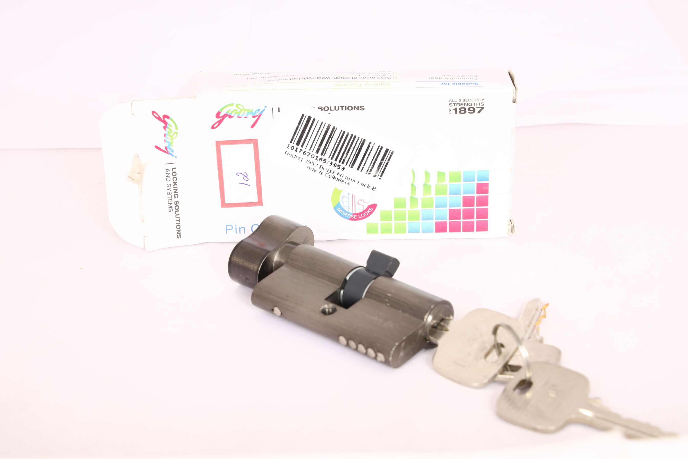 Godrej 3953 Brass 60 mm Lock Body & Cylinders