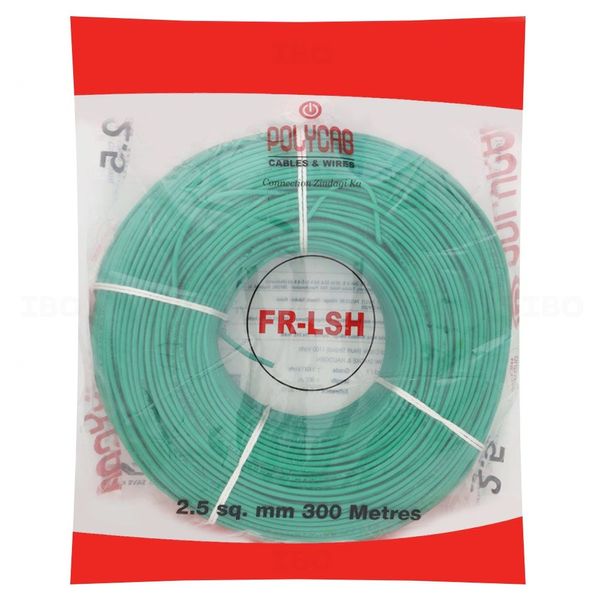 Polycab FRLS-H 2.5 sq mm Green 300 m PVC Insulated Wire