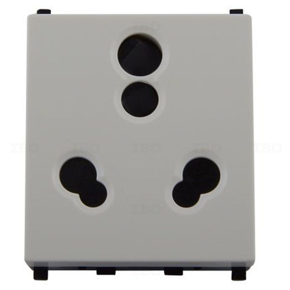 Schneider ZENcelo India White 3 pin 16 A 2 Module Socket