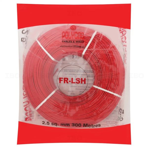 Polycab FRLS-H 2.5 sq mm Red 300 m PVC Insulated Wire