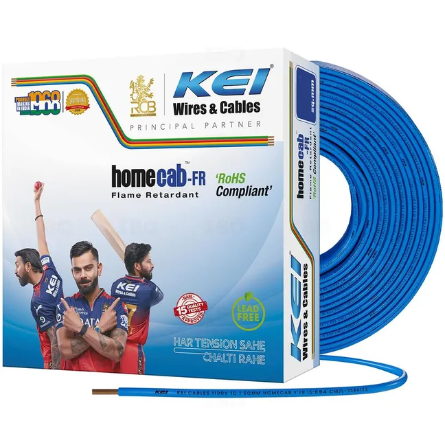 Buy KEI Homecab- FR 1 sq mm Blue 90 m FR PVC Insulated Wire on IBO