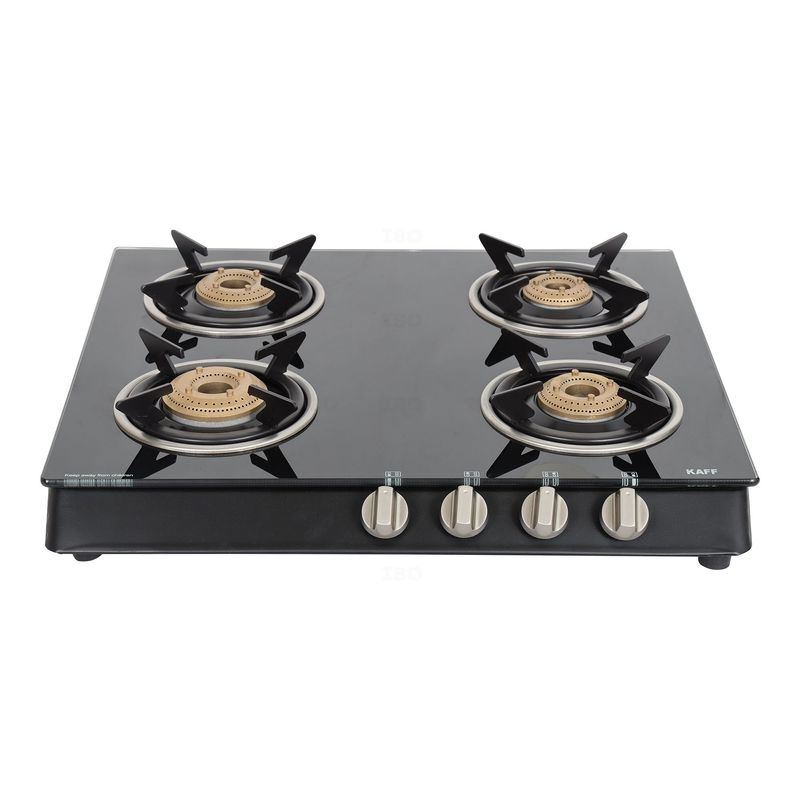 Kaff 4 Burner+8 mm Glass+Heavy Duty Pan Support Gas Stove