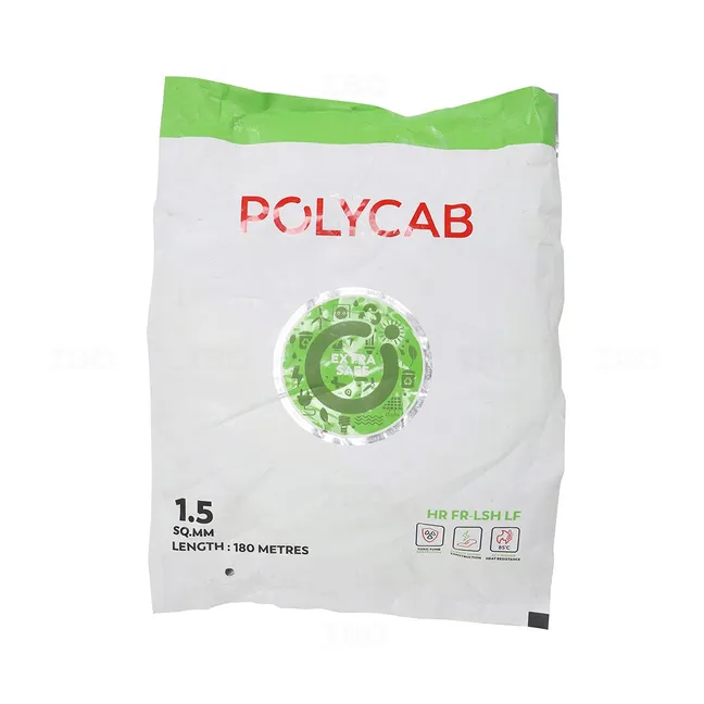 Polycab Green Wire 1.5 sq mm Black 180 m HR FR-LSH LF PVC Insulated Wire