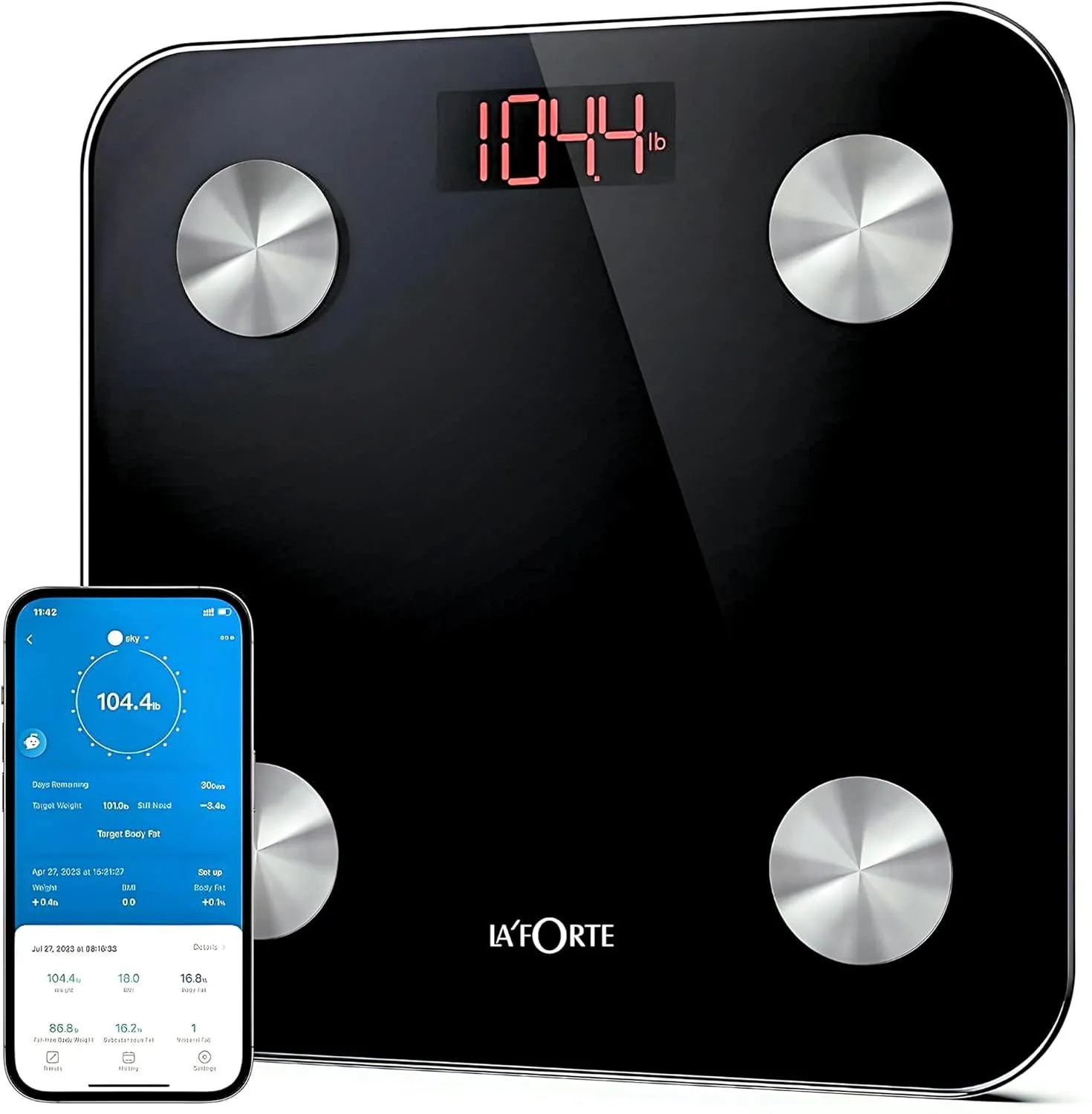 La'forte Smart Weighing Scale with Bluetooth connectivity