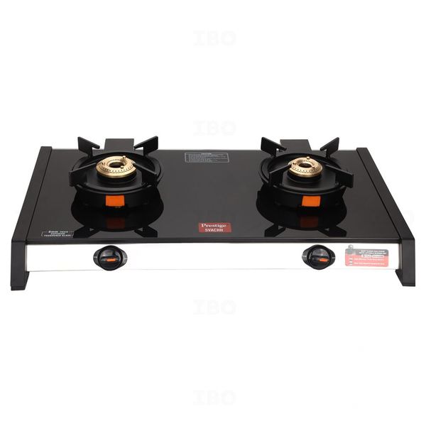Prestige Svachh Stainless Steel & Toughened Glass Gas Stove with Manual Ignition