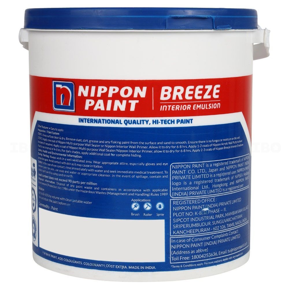 Nippon Paint Breeze Ultra 4 L Interior Emulsion at Rs 864/bucket