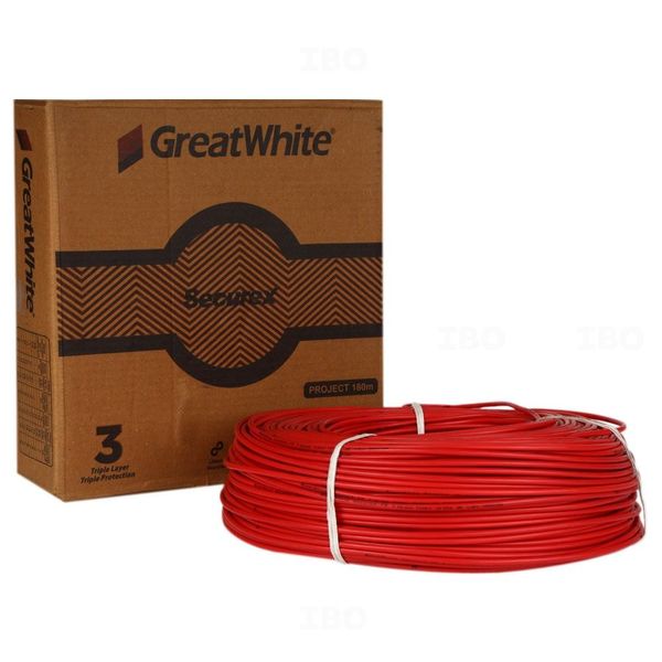 GreatWhite SecureX-FRFX 4 sq mm Red 180 m PVC Insulated Wire GreatWhite SecureX-FRFX 4 sq mm Red 180 m PVC Insulated Wire