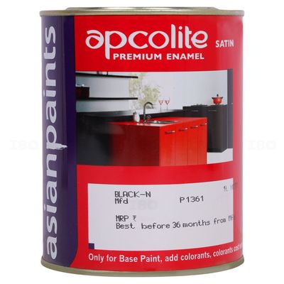 Asian Paints Apcolite Premium - Satin 1 L Black-N Enamel-Color