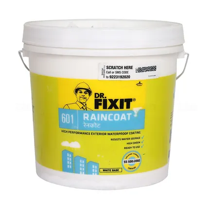 Dr. Fixit RAINCOAT BSE White 4 L Wall Waterproofing Dr. Fixit RAINCOAT BSE White 4 L Wall Waterproofing