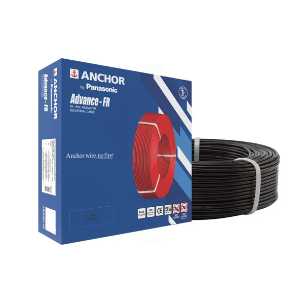 Anchor Advance FR 6 sq mm Black 90 m FR PVC Insulated Wire Anchor Advance FR 6 sq mm Black 90 m FR PVC Insulated Wire