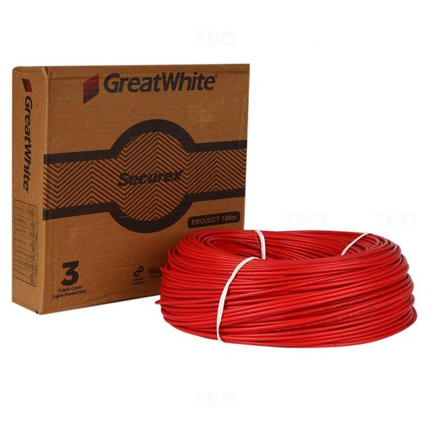 GreatWhite SecureX-FRFX 2.5 sq mm Red 180 m PVC Insulated Wire