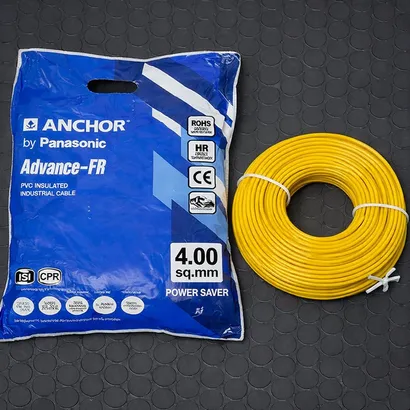 Anchor Advance FR 4 sq mm Yellow 180 m FR PVC Insulated Wire Anchor Advance FR 4 sq mm Yellow 180 m FR PVC Insulated Wire