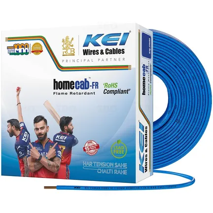 KEI Homecab- FR 1.5 sq mm Blue 90 m FR PVC Insulated Wire