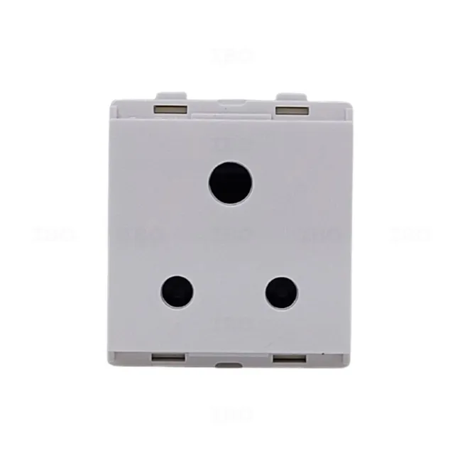 L&T enGem White 3 pin 6 A 2 Module Socket L&T enGem White 3 pin 6 A 2 Module Socket