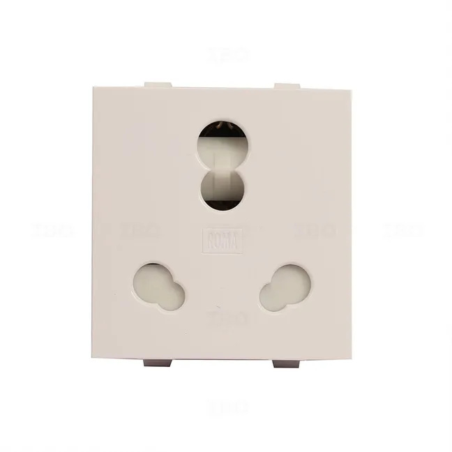 Anchor Roma Classic White 3 pin 6 A / 16 A 2 Module Socket