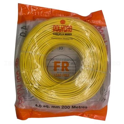 Polycab FRLS-H 4 sq mm Yellow 200 m PVC Insulated Wire