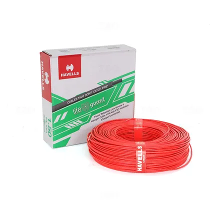 Havells Lifeguard 1.5 sq mm Red 180 m FR-LSH PVC Insulated Wire Havells Lifeguard 1.5 sq mm Red 180 m FR-LSH PVC Insulated Wire