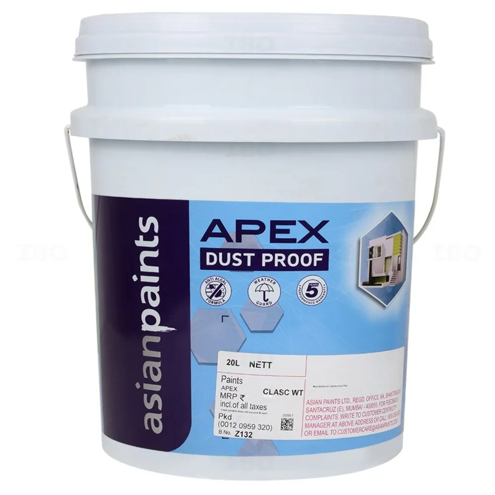 Asian Paints Apex 20 L White Exterior Emulsion - Color