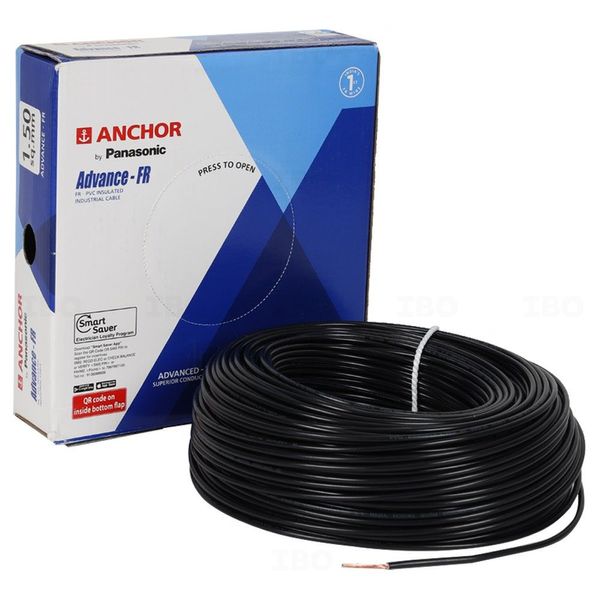 Anchor Advance FR 1.5 sq mm Black 90 m FR PVC Insulated Wire
